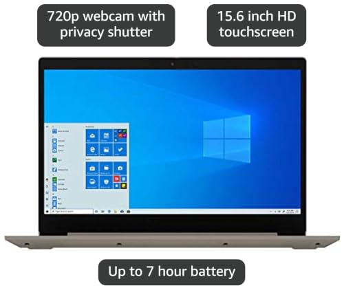 Image of Lenovo 2023 IdeaPad 3 15.6 inch FHD Laptop Intel 2-Core i3-1115G4 Intel UHD Graphics 8GB RAM DDR4 256GB NVMe SSD WiFi AC Bluetooth Webcam HDMI Card Reader Sand Windows 11 Home w / 32GB USB
