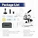 Microscope for Adults Kids Students, 100X-2000X Microscopes, Metal-Body Dual LED Illumination, Biological Compound Monocular Microscope Kit for School Lab, Homeschool w/Phone Adapter