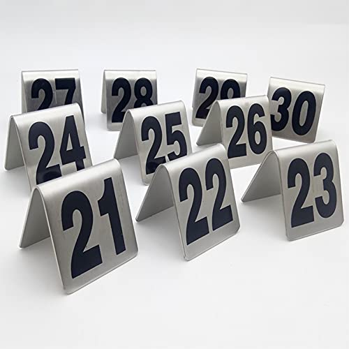 Numéro de table carrée en acier inoxydable double face pour restaurant 45316