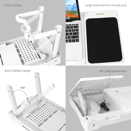 Base ajustable para laptop con ventilador y mouse pad miniatura 6