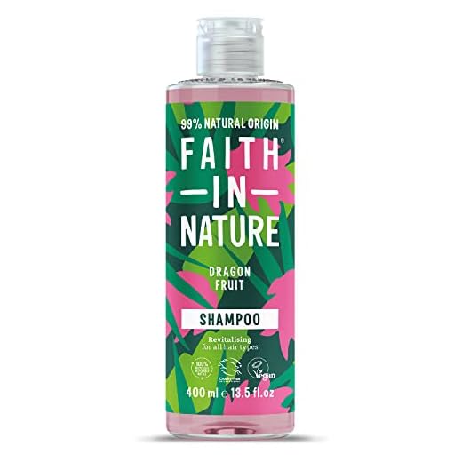 Faith in Nature Naturligt drakfruktschampo, uppfriskande, vegan och inga djurförsök, fri från parabener och SLS, för alla hårtyper, 400 ml