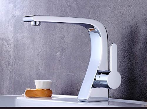 Grifo para lavabo de baño antimanchas de latón macizo y cromo para evitar corrosión
