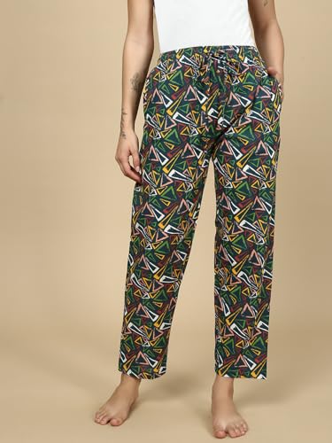 Image of PYNK by Lux Cozi Women's Cotton Printed Palazzo Pyjama Relaxed Lounge Pants | Super Soft Comfortable | Loungwear Pyjama Pant-Pack of 1
