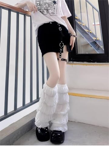 Image of SherryDC Girl's Y2k Kawaii Leg Warmers Cute Lace Harajuku Leg Sleeves Gothic Lolita Long Slouch Socks for Women