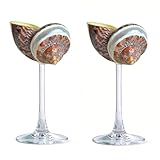GKWW 2Pcs Seashell Wine Glasses Wedding Wine Glasses Conch Goblet Martini Cocktail Glass Cup for Birthday Wedding Beach Bridesmaids Anniversary Party (F)