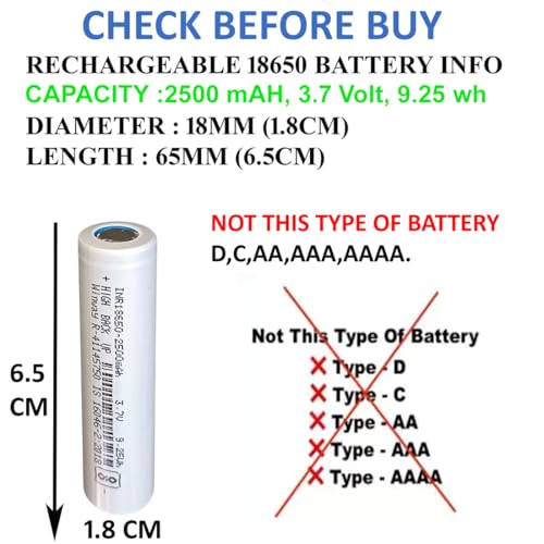 Image of Rechargeable Batteries Winway 3.7 Volt 2500 Mah Lithium-Ion Batteries Li-Ion Batteries Rechargeable Battery Light, Bluetooth Speaker, Trimmer, Battery Student Project (4, Pack of 4)