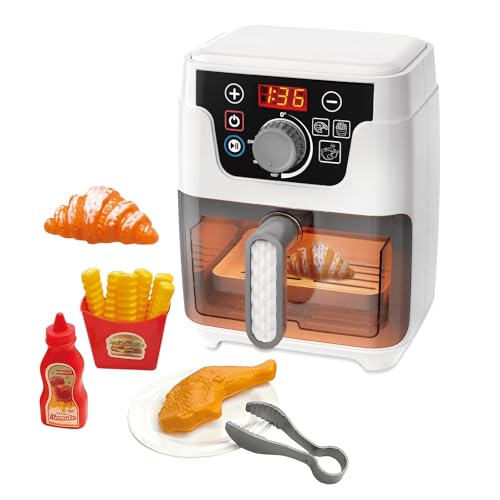 Air fryer Premium Toys,Toy Air Fryer for Kids, Kids Play Kitchen Playset Accessories, Kitchen Accessories Pretend Play Toddler Playset for Girls Boys Ages 3 4 5 Years Birthday Gifts