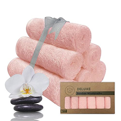 Toallita De Baño para Bebés - Toallitas De Baño De Bambú - Toallita Suave Y Orgánica para Bebés - Toalla Facial para Bebés, Adultos E Infantes (Blush Pink)