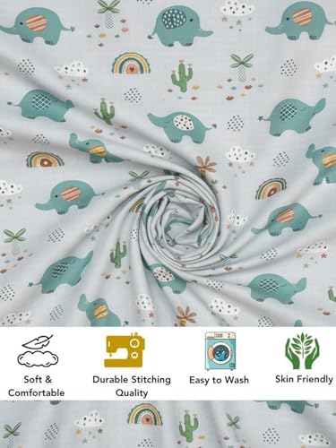 Image of Weave & Decor Kids Fitted bedsheets Single Bed 36x78x6 inch with Pillow Cover 20x30 inch, Breathable Soft Fabric, for Single Mattress