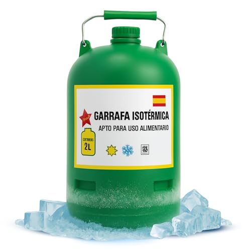 CHEFZOCO Garrafa Isotérmica, Bidón térmico, Triple Capa Aislante, Apto Para Líquidos Fríos y Calientes, Apto para trabajo, agricultura, construcción y actividades al aire libre, Capacidad 2 Litros