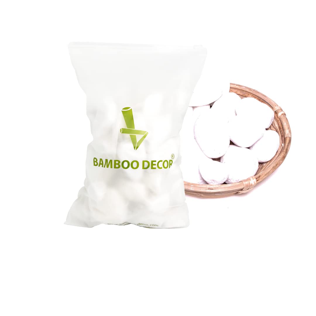Bamboo Decor Decorative Stones 2 KG - 4.4 LB For Plants -Vases-Aquariums_Size (2-4) cm_(3-5) cm_White color ((3-5) CM)