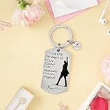 Fpyhrm Music Theater Rise Up Inspirational Keychain Key Ring Engraved Keyring with Round Charm, Musical Fan Gift for Women Teen Girls Boys Friends Daughter Son