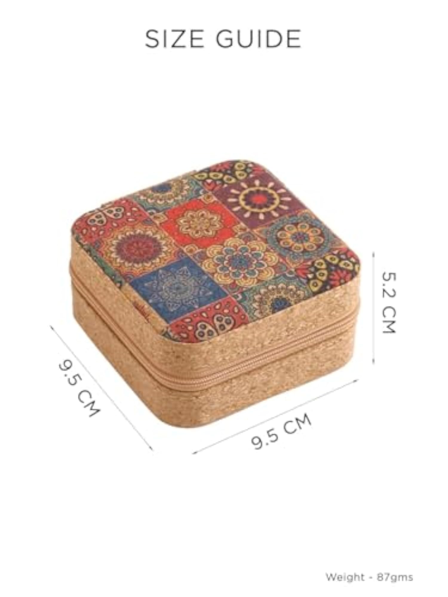 Printed Fabric Jewelry Box, Portable Travel Case