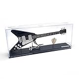 Miniatura Decorativa Guitarra Flying V em Escala 1:4, 25cm, Preta com Display de Cristal, para Adultos