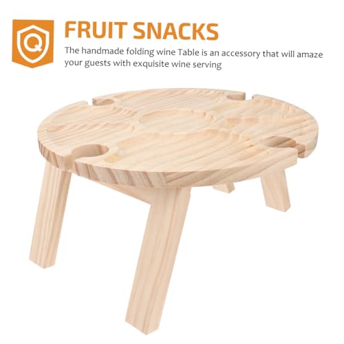 Table en bois pliable portable pour éviter les verres renversés