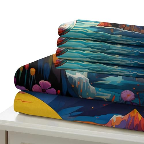 Linge de lit macareux 3D et drap de couette microfibre super king - 7