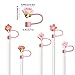 Flowers Straw Tip Covers for Stanley Spring Silicone Straw Toppers Cap Compatible Cute Floral with Stanley 30&40 Oz Tumbler Reusable Straws Tips Lids for Cup Accessories 6Pcs