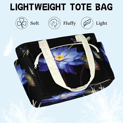 Sac grand format matelassé femme pour sport travail et voyage motif lotus - 6