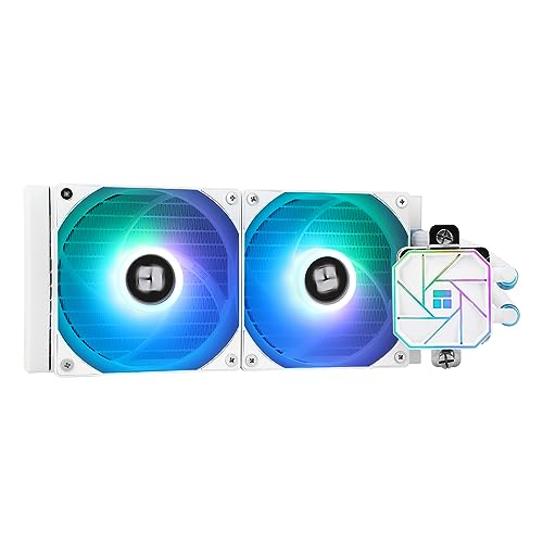TR-Thermalright Aqua Elite 240 V3 White- Raffreddamento ad acqua CPU, 240mm specifiche Aio PC, ventola di raffreddamento ARGB da 12cm, facile installazione, compatibile con AM5/AM4, LGA1851/1700