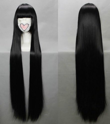 Playcosland Cosplay Bleach-Kurotsuchi Nemu Black Cosplay Japanese Long Straight Wig