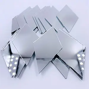 3 inch (76.2 mm) Diamond Shape Mirror Mosaic Tiles Craft Mirrors 50pcs (Silver)