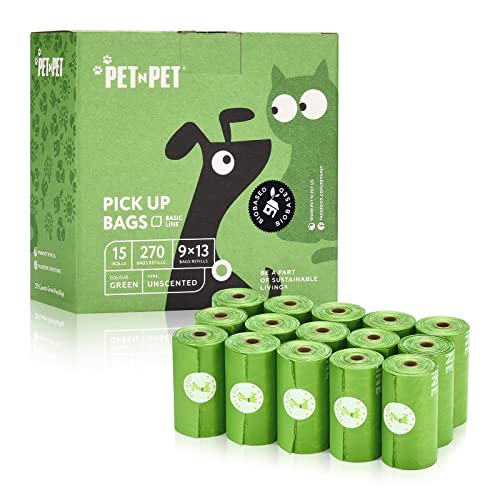 PET N PET Dog Poop Bag, USDA Certified 38% Biobased Poop Bags For Dogs - 270/540 Counts 15/30 Rolls, Strong, 100% Leak…