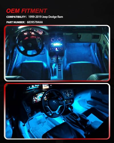 Lámparas LED interiores Ice Blue para Jeep Dodge Ram 1999-2019 miniatura 6