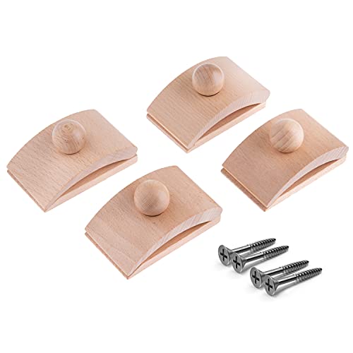 Precision Quilting Tools Classy Clamps Wooden Quilt Hangers - 4 Large Clips (Light Wood) and Screws...