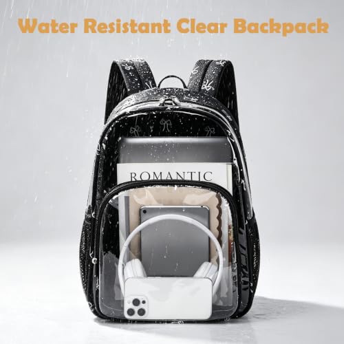 Kimwadalh Clear Backpack for Girls Women Transparent Heavy Duty Schoolbag — view 5