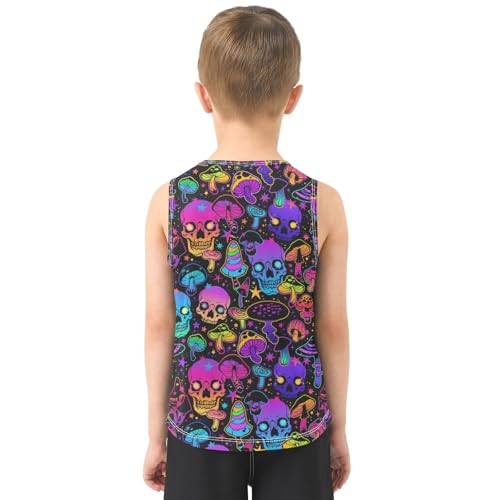susiyo Bright Mushrooms and Skulls Boys Sleeveless Tank Top Toddler Athletic T Shirts3