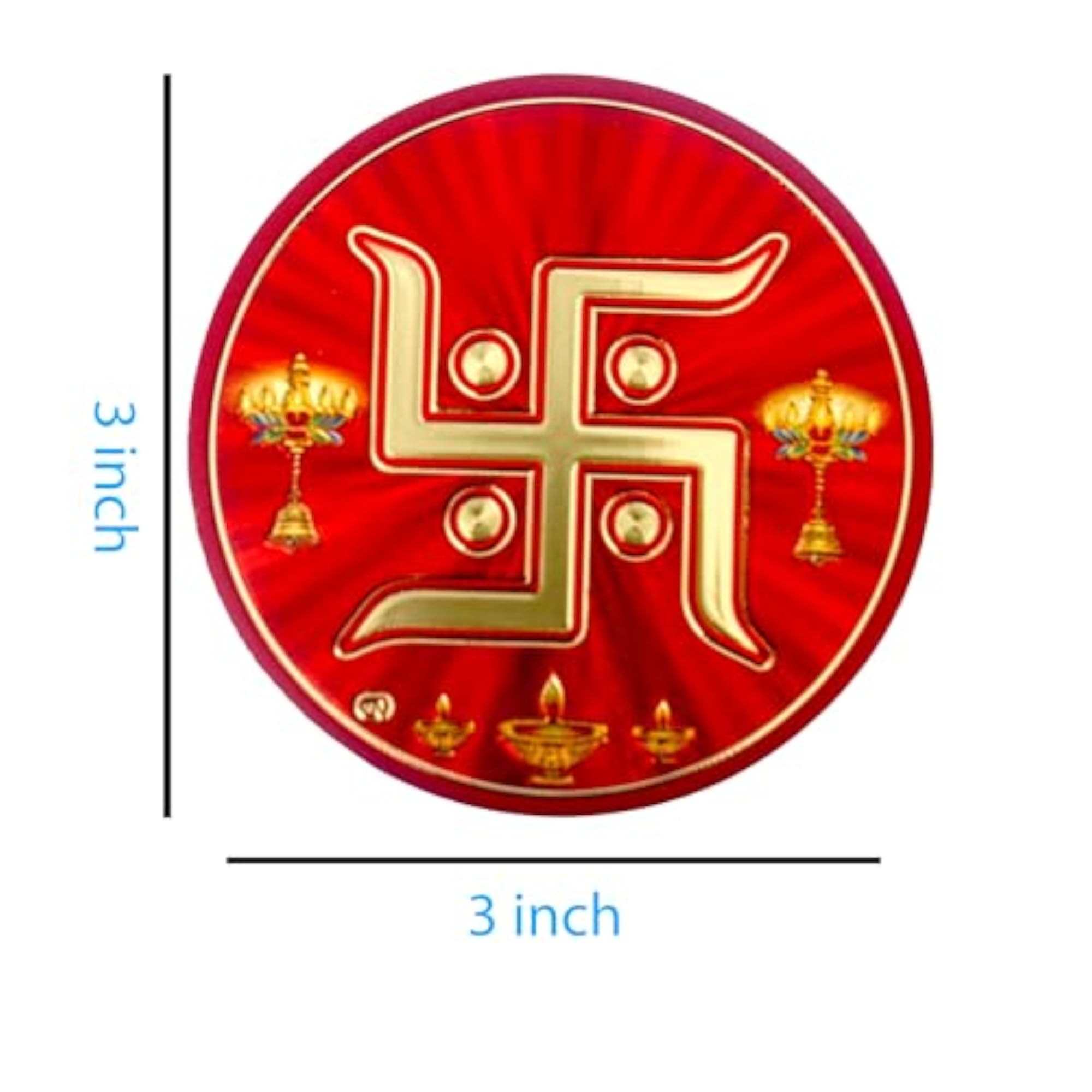 Plated Round Shaped Swastik Self Adhesive Backing Sticker