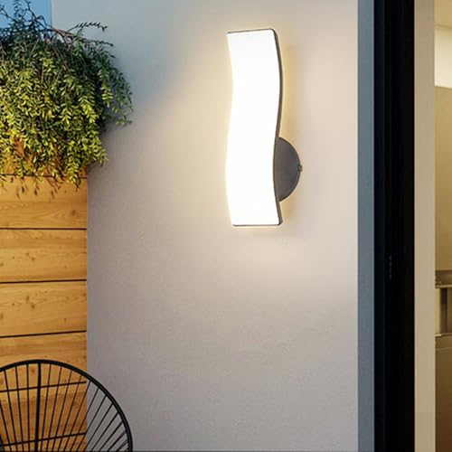 Luminaire mural moderne noir applique LED extérieur étanche intérieur design warm light