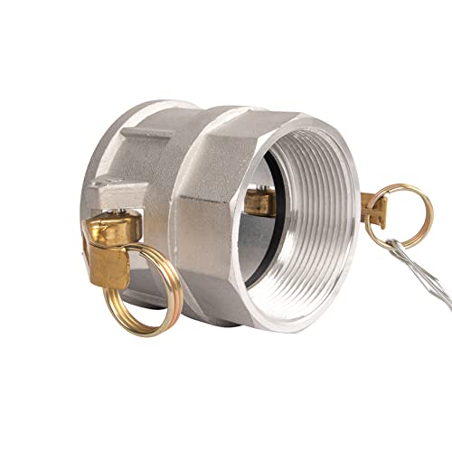 Quafwia 2 pcs Aluminum Gravity Cast Cam lock Fittings (3" Part D) Cam and Groove Hose Fitting, Female Coupler X Female NPT Thread Camlock fitting with Heavy Duty Brass Handles (3'', D) by quafwia - Used condition - Image 3