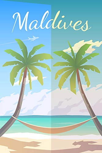 Póster de viaje Maldivas para decorar tu salón con estilo tropical de 30x40 cm