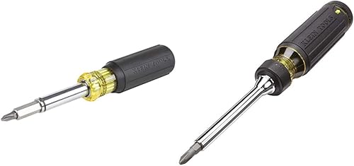 Klein Tools 32500MAG - Destornillador magnético de múltiples puntas y destornillador de trinquete multibroca 32305, herramienta 15 en 1 con