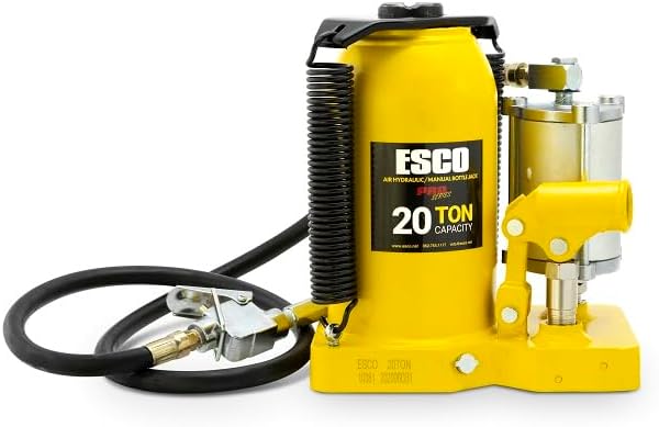Esco Equipment Bottle Jack, 20 Ton, Air/Hydraulic, Heavy Duty Welded Base 10381