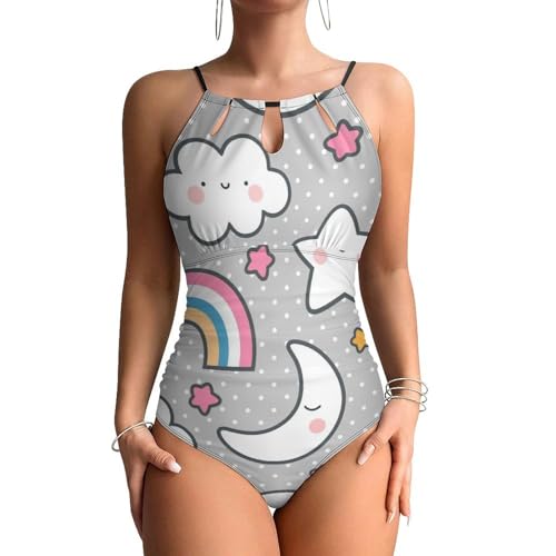 Maillot de bain une pièce gainant arc-en-ciel pour femme