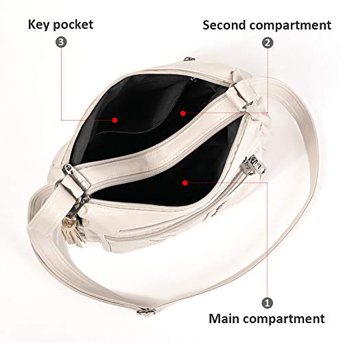 Image of ELDA Purses for Women Pocketbooks Soft PU Leather Ladies Crossbody Purse Multi Pocket Shoulder Bag