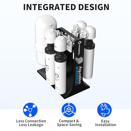 Image of WINGSOL Integrated Reverse Osmosis Water Filter, NSF /ANSI 42&53&58, 10-Stage Under Sink RO Filtration System for pH+ Alkaline Remineralization Water, Easy Installation, No Electricity Needed