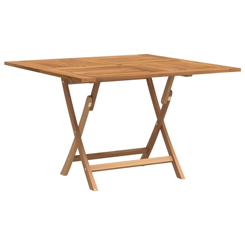 vidaXL Tavolo da Giardino Pieghevole Grigio 110x110x75cm Massello Teak