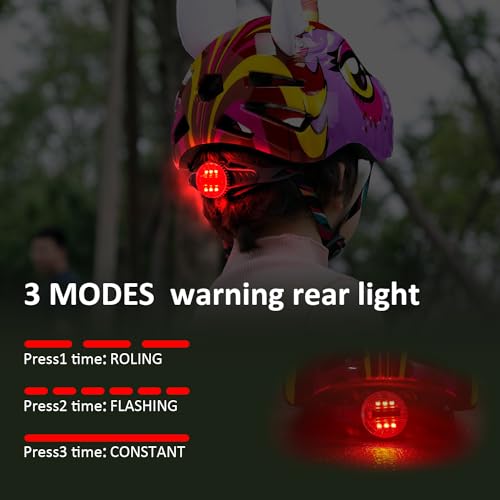 Unicorn Toddler and Kids Bike Helmet Adjustable and Multi-Sport for Child Boys and Girls.for Bicycle Skateboard Skating Scooter Helmet with Rear Light — view 4