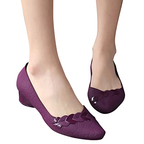 Briskorry Damen Ballerinas mit Absatz,Bequem Atmungsaktiver Einzelschuhe...