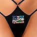 USA Uzbekistani Uzbekistan Flag Zipper Fusion Women’s G String Thong Underwear Soft Nylon Spandex High Elasticity Skin Friendly Thin Strap Hollow Out Design Anti Shift Comfortable Sexy Panties