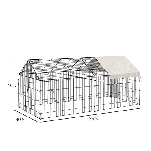 PawHut 7.2' Small Animal Playpen with Cover, Multifunctional Metal Pet Exercise Pen Large Metal Chicken Coop, Outdoor… - Image 5