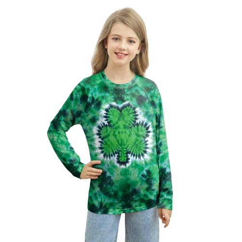 color cosplayer Girls St. Patrick's Day Shirt Long Sleeve Shamrock Holiday Top St Pattys Day Shirt for Kid2