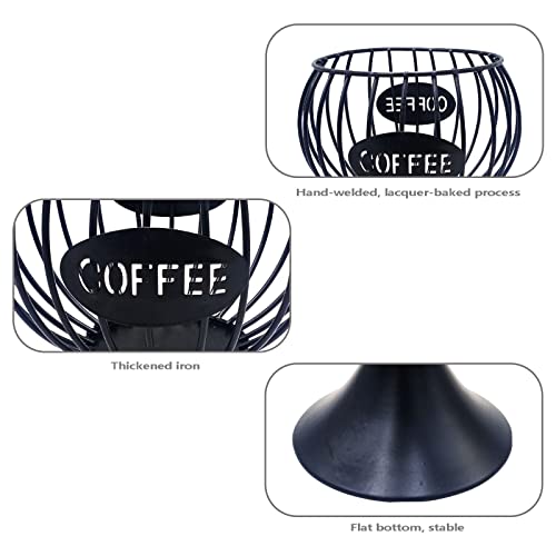Coffee Pod Holder, Metal Wire Coffee Pod Organizer, Large Capacity Espresso Pod Holder Storage Basket For Counter Kitchen Cafe Bar (Black) #TOP5