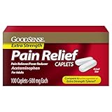GoodSense Extra Strength Pain Relief - Acetaminophen Caplets 500 mg - Headache, Muscle Ache, Arthritis Relief, 100 Count