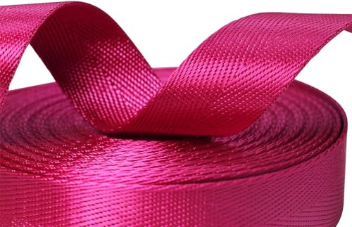 Image of Nylon Webbing Straps, 1 Inch Wide Heavy Duty Nylon Strap, Durable Flat Rope Webbing, 10 and 25 Yard Roll for Backpack Strapping, Tie-Down, Dog Leash, 18 Vibrant Colors