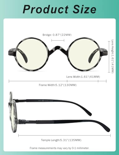 Image of Eyekepper Reading Glasses for Women Men, Blue Light Readers Round | Womens Circle Computer Cheaters, Mens Ladies UV /Bluelight Blocking Reader Eyeglasses,All-Day Comfort Spring Hinges for Screen