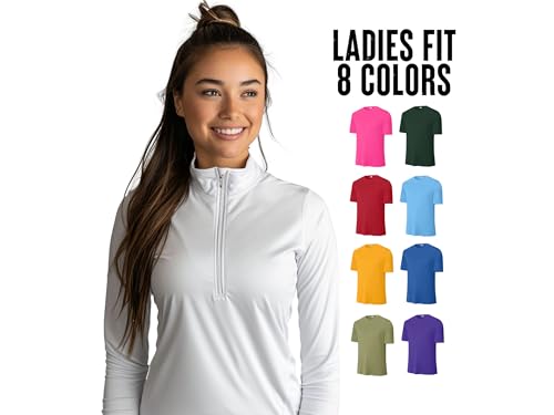 Custom Dry Fit Shirts for Women - Personalized Quarter Zip Womens Pullover Jacket Add Your Own Name or Logo Sports Moisture Wicking Athletic Gifts4